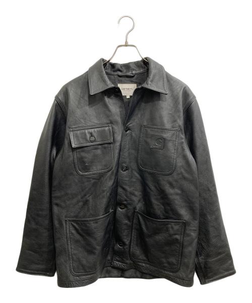 Carhartt WIP（カーハート ワーク イン プログレス）CARHARTT WIP (カーハート ワーク イン プログレス) LEATHER CHORE COAT ブラック サイズ:Lの古着・服飾アイテム