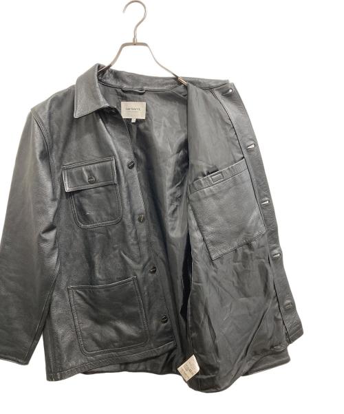 Carhartt WIP（カーハート ワーク イン プログレス）CARHARTT WIP (カーハート ワーク イン プログレス) LEATHER CHORE COAT ブラック サイズ:Lの古着・服飾アイテム