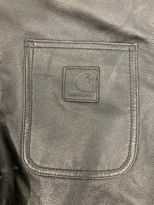 Carhartt WIP（カーハート ワーク イン プログレス）CARHARTT WIP (カーハート ワーク イン プログレス) LEATHER CHORE COAT ブラック サイズ:Lの古着・服飾アイテム