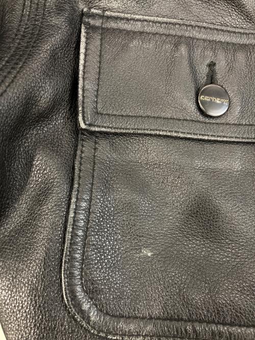 Carhartt WIP（カーハート ワーク イン プログレス）CARHARTT WIP (カーハート ワーク イン プログレス) LEATHER CHORE COAT ブラック サイズ:Lの古着・服飾アイテム