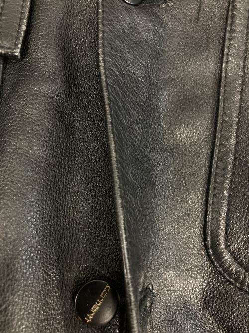 Carhartt WIP（カーハート ワーク イン プログレス）CARHARTT WIP (カーハート ワーク イン プログレス) LEATHER CHORE COAT ブラック サイズ:Lの古着・服飾アイテム