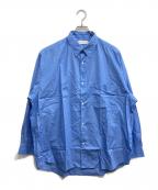 Graphpaperグラフペーパー）の古着「Broad L/S Oversized Regular Collar Shirt」｜ブルー