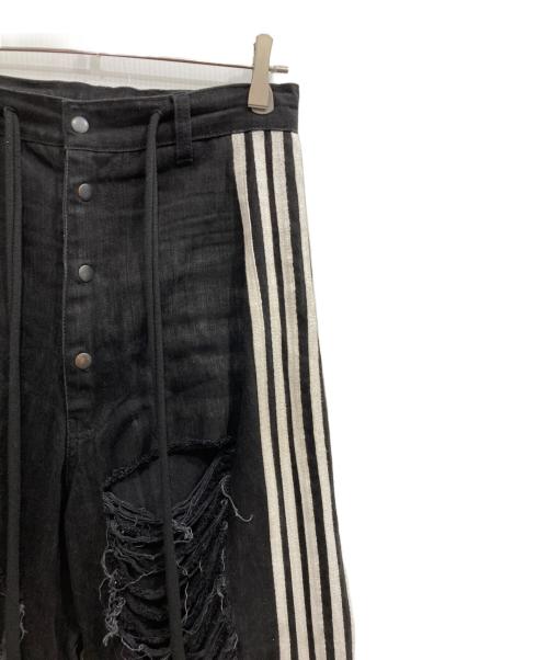 YORI SPORTS（ヨリスポーツ）YORI SPORTS (ヨリスポーツ) ダメージラインデニムパンツ ブラック サイズ:30の古着・服飾アイテム