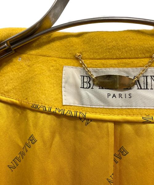 BALMAIN（バルマン）BALMAIN (バルマン) 裏地シルクカシミヤコート イエロー サイズ:11の古着・服飾アイテム