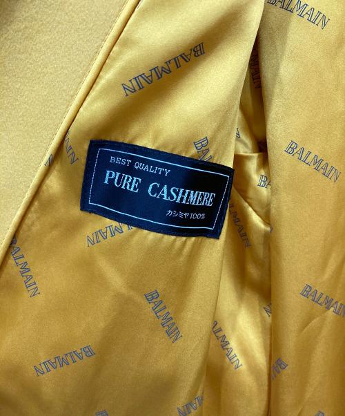 BALMAIN（バルマン）BALMAIN (バルマン) 裏地シルクカシミヤコート イエロー サイズ:11の古着・服飾アイテム