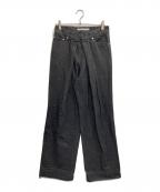 JOHN LAWRENCE SULLIVANジョン ローレンス サリバン）の古着「フロントタックワイドデニムパンツ/Rigid Denim Wide Pants」｜グレー