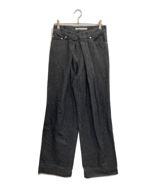 JOHN LAWRENCE SULLIVAN（ジョン ローレンス サリバン）JOHN LAWRENCE SULLIVAN (ジョン ローレンス サリバン) フロントタックワイドデニムパンツ/Rigid Denim Wide Pants グレー サイズ:42の古着・服飾アイテム
