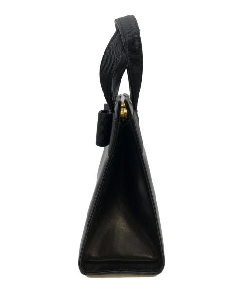 Salvatore Ferragamo（サルヴァトーレ フェラガモ）Salvatore Ferragamo (サルヴァトーレ フェラガモ) ヴァラリボンレザーハンドバッグ ブラックの古着・服飾アイテム