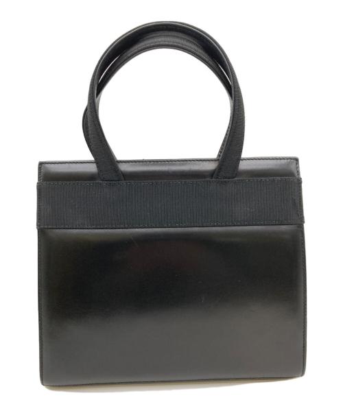 Salvatore Ferragamo（サルヴァトーレ フェラガモ）Salvatore Ferragamo (サルヴァトーレ フェラガモ) ヴァラリボンレザーハンドバッグ ブラックの古着・服飾アイテム