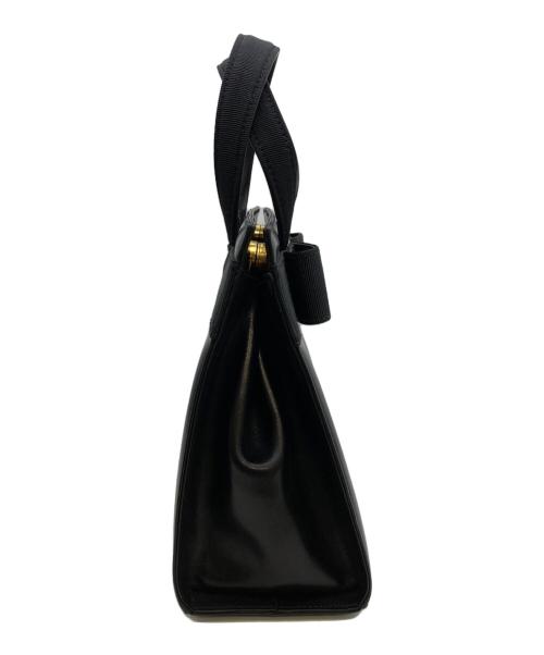 Salvatore Ferragamo（サルヴァトーレ フェラガモ）Salvatore Ferragamo (サルヴァトーレ フェラガモ) ヴァラリボンレザーハンドバッグ ブラックの古着・服飾アイテム