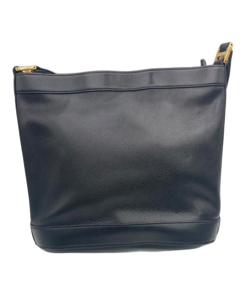 MCM（エムシーエム）MCM (エムシーエム) レザーショルダーバッグ ブラックの古着・服飾アイテム