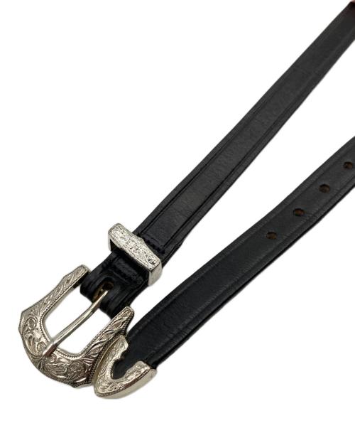 TORY LEATHER（トリーレザー）TORY LEATHER (トリーレザー) シルバー バックル ウエスタン ベルト ブラック サイズ:30の古着・服飾アイテム
