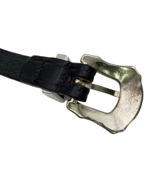 TORY LEATHER（トリーレザー）TORY LEATHER (トリーレザー) シルバー バックル ウエスタン ベルト ブラック サイズ:30の古着・服飾アイテム