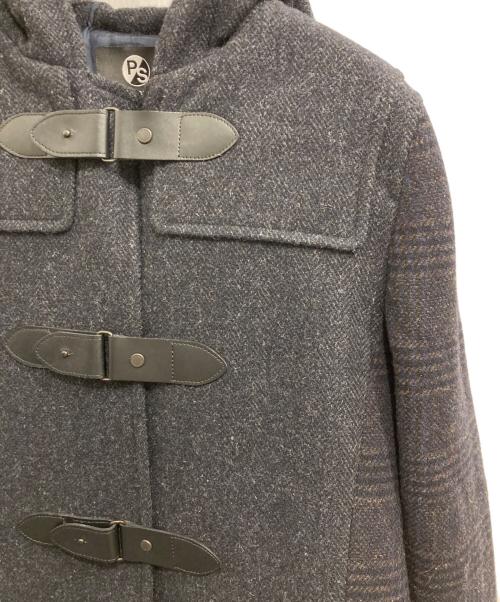 PS Paul Smith（ＰＳポールスミス）PS Paul Smith (ＰＳポールスミス) レザーベルトダッフルコート ブラック サイズ:40の古着・服飾アイテム