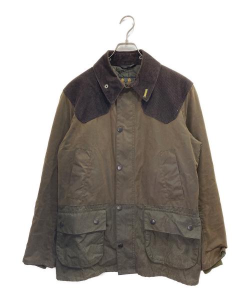 Barbour（バブアー）Barbour (バブアー) エルボーパッチ付切替オイルドカバーオール ブラウン サイズ:Lの古着・服飾アイテム