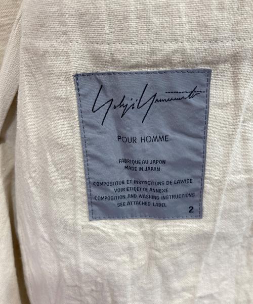Yohji Yamamoto pour homme（ヨウジヤマモト プールオム）Yohji Yamamoto pour homme (ヨウジヤマモト プールオム) 袖ジップテーラードジャケット アイボリー サイズ:2の古着・服飾アイテム