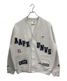 Aape BY A BATHING APE（エーエイプ バイ アベイシングエイプ）の古着「Multi-logo button down cardigan」｜グレー
