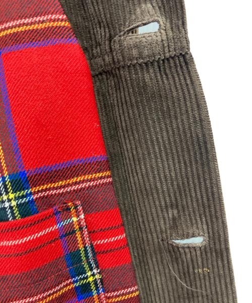 DOLCE & GABBANA（ドルチェ＆ガッバーナ）DOLCE & GABBANA (ドルチェ＆ガッバーナ) チェック裏地付コーデュロイトラッカージャケット ブラウン サイズ:50の古着・服飾アイテム