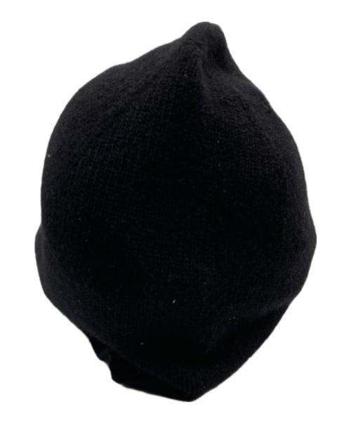 Acne studios（アクネ ストゥディオズ）ACNE STUDIOS (アクネ ストゥディオズ) ロゴ入りカシミヤビーニー ブラックの古着・服飾アイテム