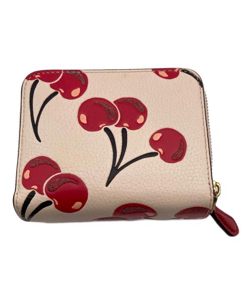 COACH（コーチ）COACH (コーチ) ビルフォールド・ウォレット・チェリープリント アイボリーの古着・服飾アイテム