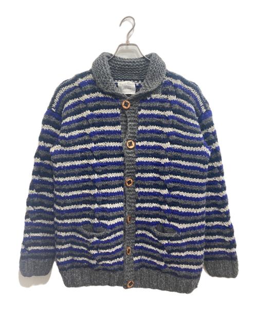 KANATA（カナタ）KANATA (カナタ) ボーダー柄ニットカーディガン グレー サイズ:freeの古着・服飾アイテム