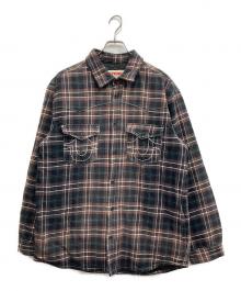 SUPREME×TRUE RELIGION（シュプリーム×トゥルー レリジョン）の古着「Quilted Lined Plaid Flannel Shirt」｜ブラウン