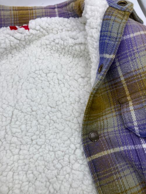 SUPREME（シュプリーム）Supreme (シュプリーム) SHEARLING LINED FLANNEL SHIRT ベージュ×パープル サイズ:Lの古着・服飾アイテム