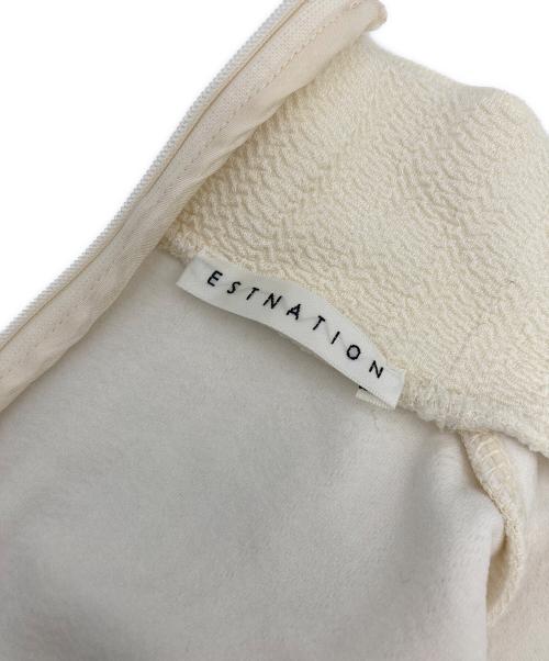 ESTNATION（エストネーション）ESTNATION (エストネーション) ジャージードッキングフレアーワンピース アイボリー サイズ:38の古着・服飾アイテム
