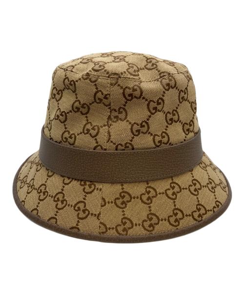 GUCCI（グッチ）GUCCI (グッチ) GGキャンバス バケットハット ベージュ サイズ:Sの古着・服飾アイテム
