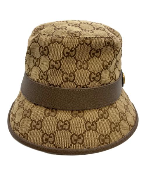 GUCCI（グッチ）GUCCI (グッチ) GGキャンバス バケットハット ベージュ サイズ:Sの古着・服飾アイテム