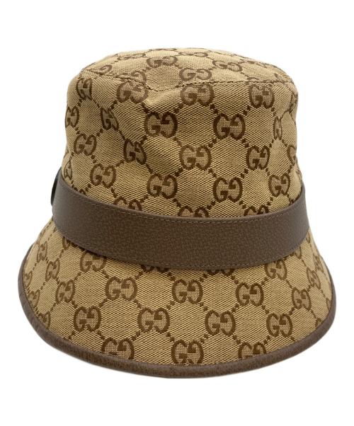 GUCCI（グッチ）GUCCI (グッチ) GGキャンバス バケットハット ベージュ サイズ:Sの古着・服飾アイテム