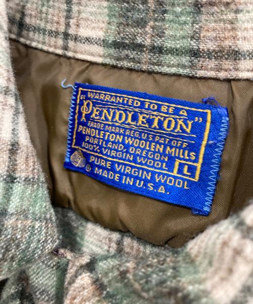 PENDLETON（ペンドルトン）PENDLETON (ペンドルトン) ボードシャツ グリーン×ブラウン サイズ:Lの古着・服飾アイテム