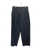 stussyステューシー）の古着「STRIPED VOLUME PLEATED TROUSER」｜ブラック