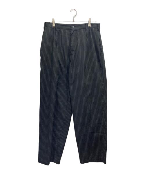 stussy（ステューシー）stussy (ステューシー) STRIPED VOLUME PLEATED TROUSER ブラック サイズ:34の古着・服飾アイテム