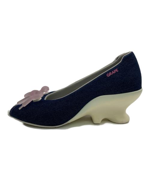 GRAPE（グレープ）GRAPE (グレープ) デニム オープントゥパンプス インディゴ サイズ:25cm/US8/UK5.5/EUR39の古着・服飾アイテム