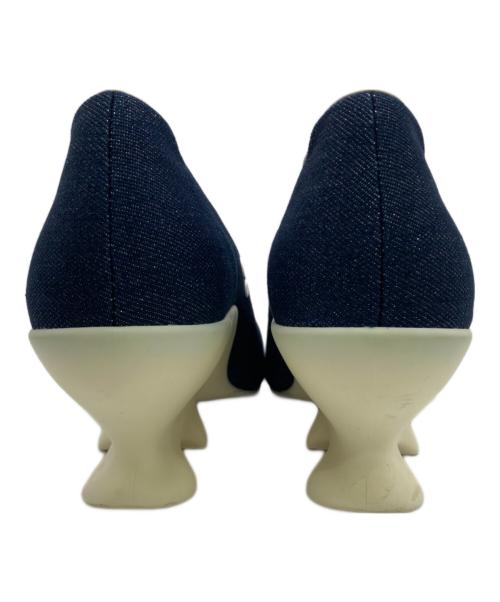 GRAPE（グレープ）GRAPE (グレープ) デニム オープントゥパンプス インディゴ サイズ:25cm/US8/UK5.5/EUR39の古着・服飾アイテム