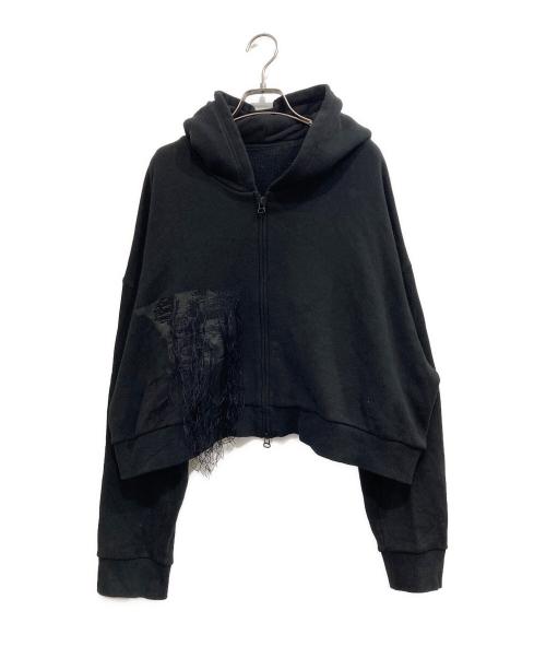 Y's（ワイズ）Y's (ワイズ) PIGMENT+EMBROIDERY FRINGE SHORT HEIGHT PARKER/ピグメントエンブロイダリーパーカー ブラック サイズ:2の古着・服飾アイテム