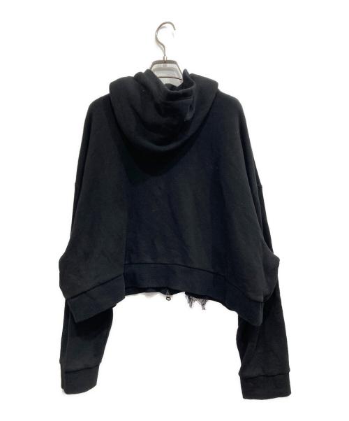 Y's（ワイズ）Y's (ワイズ) PIGMENT+EMBROIDERY FRINGE SHORT HEIGHT PARKER/ピグメントエンブロイダリーパーカー ブラック サイズ:2の古着・服飾アイテム