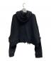Y's (ワイズ) PIGMENT+EMBROIDERY FRINGE SHORT HEIGHT PARKER/ピグメントエンブロイダリーパーカー ブラック サイズ:2：13000円