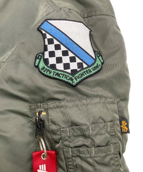 ALPHA（アルファ）ALPHA (アルファ) カスタムワッペンMA-1ジャケット グリーン サイズ:Lの古着・服飾アイテム