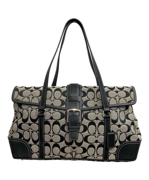 COACH（コーチ）COACH (コーチ) シグネチャーハンドバッグ グレーの古着・服飾アイテム