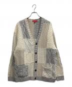SUPREMEシュプリーム）の古着「Patchwork Cable Knit Cardigan」｜ベージュ×アイボリー