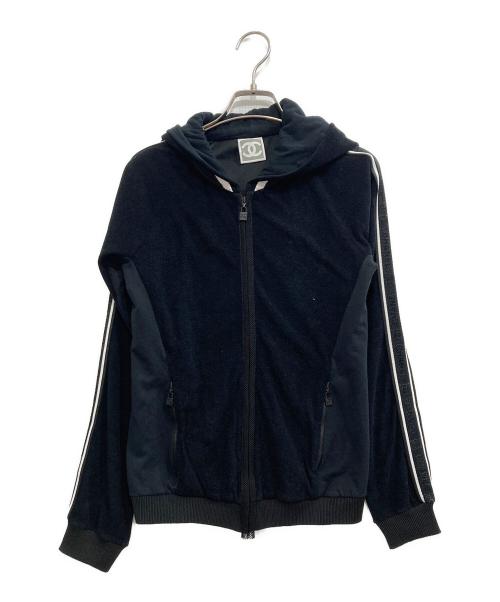 CHANEL（シャネル）CHANEL (シャネル) スポーツライン ジップアップパーカー ブラック サイズ:36の古着・服飾アイテム