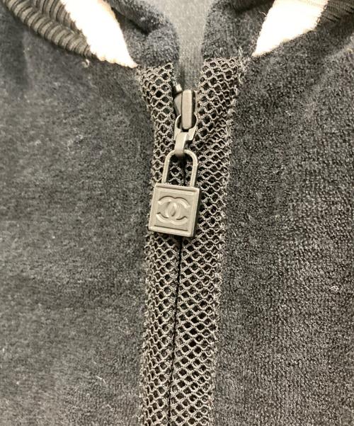 CHANEL（シャネル）CHANEL (シャネル) スポーツライン ジップアップパーカー ブラック サイズ:36の古着・服飾アイテム