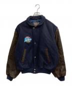 Golden Bearゴールデンベア）の古着「ウールレザースタジャン」｜ネイビー×ブラウン