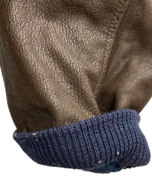 Golden Bear（ゴールデンベア）Golden Bear (ゴールデンベア) ウールレザースタジャン ネイビー×ブラウン サイズ:Sの古着・服飾アイテム
