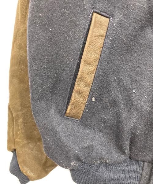 Golden Bear（ゴールデンベア）Golden Bear (ゴールデンベア) ウールレザースタジャン ネイビー×ブラウン サイズ:Sの古着・服飾アイテム