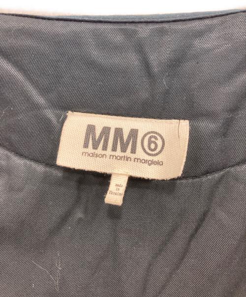 MM6 Maison Margiela（エムエムシックスメゾンマルジェラ）MM6 Maison Margiela (エムエムシックスメゾンマルジェラ) 切替ジップアップ ノーカラージャケット ブラック サイズ:36の古着・服飾アイテム