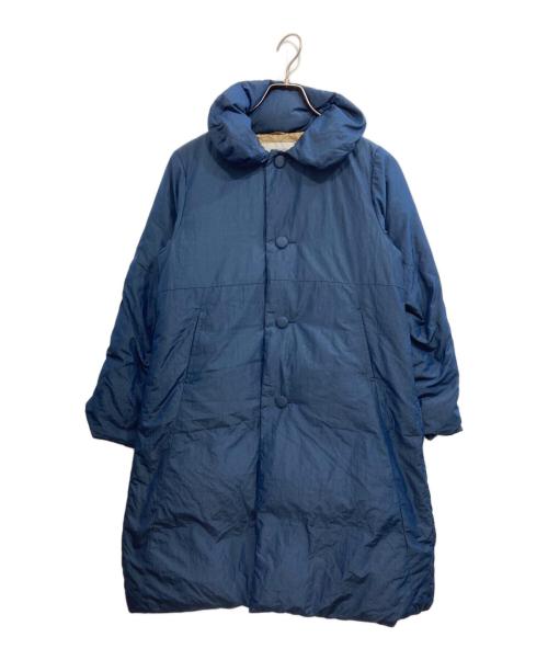 GRANDMA MAMA DAUGHTER（グランマママドーター）GRANDMA MAMA DAUGHTER (グランマママドーター) ラウンドカラーダウンコート ブルーの古着・服飾アイテム