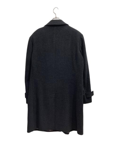 BURBERRY BLACK LABEL（バーバリーブラックレーベル）BURBERRY BLACK LABEL (バーバリーブラックレーベル) ウールカシミヤ比翼ステンカラーコート グレー サイズ:LLの古着・服飾アイテム